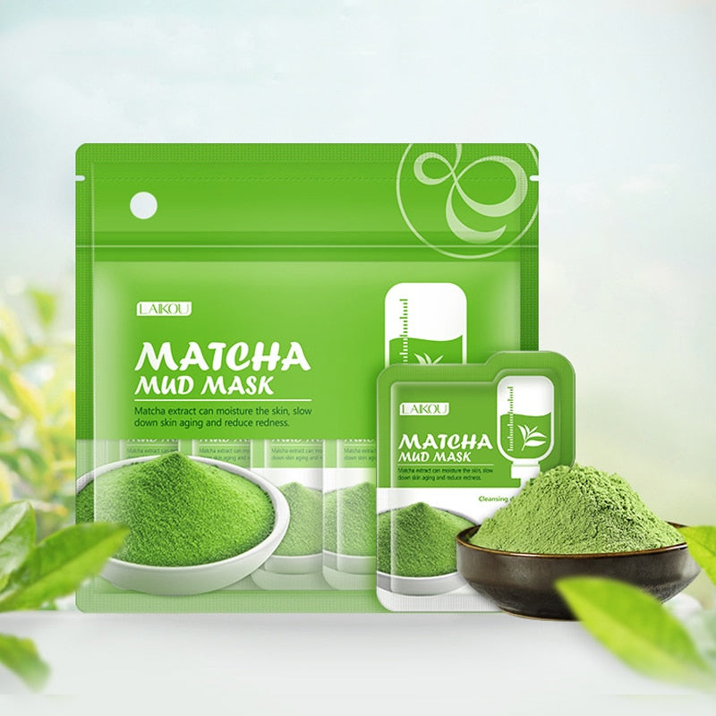 A LOLA SHOP -  06 PÇS - MATCHA MÁSCARA FACIAL DE ARGILA VERDE - FRETE GRÁTIS